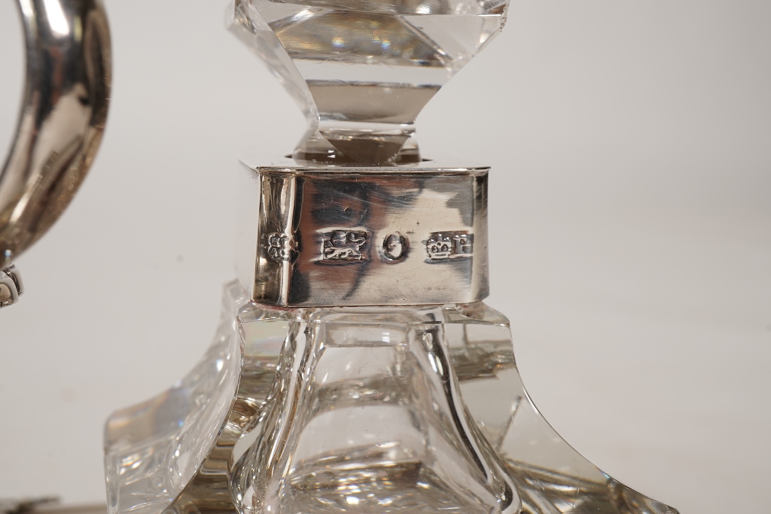 A William IV silver ink stand, by Henry Wilkinson & Co Ltd
